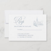 Winter Blue Wedding RSVP card (Voorkant)