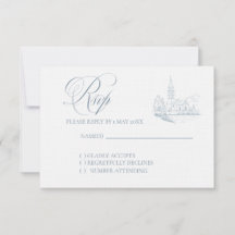 Winter Blue Wedding RSVP card