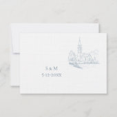 Winter Blue Wedding RSVP card Kaartje (Achterkant)