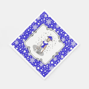 Winter Blue Whippet Snow Scarf - Fawn & white Cute Servet
