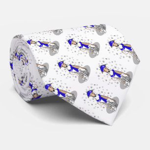 Winter Blue Whippet Snow Scarf - Fawn & white Cute Stropdas