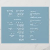 Winter Blue White Snowflake Wedding Programme (Achterkant)