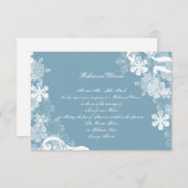 Winter Blue White Snowflake Wedding Rehearsal Kaart (Voorkant / Achterkant)
