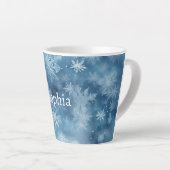 Winter Blue White Snowflakes Christmas Latte Mok (Rechterhoek)