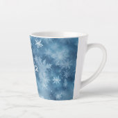 Winter Blue White Snowflakes Christmas Latte Mok (Rechts)