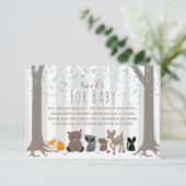 Winter Blue Woodland Animal Family Book Verzoek Kaart (Staand voorkant)
