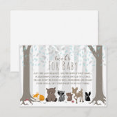 Winter Blue Woodland Animal Family Book Verzoek Kaart (Voorkant / Achterkant)