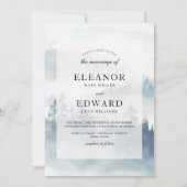 Winter Blue Woodland Wedding Kaart (Voorkant)