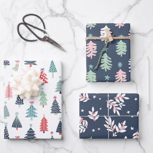 Winter Blue Wrapping Paper Sheets (Voorkant)