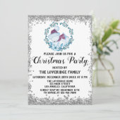 Winter Blue Wreatay Kerstfeest Silver Kaart (Staand voorkant)