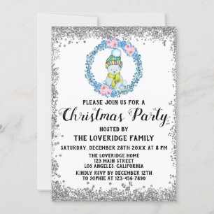 Winter Blue Wreatay Kerstfeest Silver Kaart