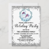 Winter Blue Wreate Kerstfeestdag Silver Kaart (Voorkant)