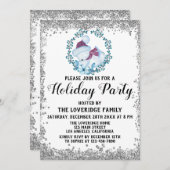 Winter Blue Wreate Kerstfeestdag Silver Kaart (Voorkant / Achterkant)