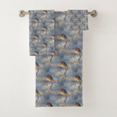 Winter Bluebird Animal Natuur Pattern     Bad Handdoek (Insitu)