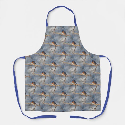 Winter Bluebird Animal Natuur Pattern Schort (Voorkant)
