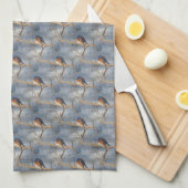 Winter Bluebird Animal Natuur Pattern Theedoek (Quarter Fold)