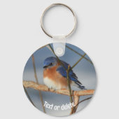 Winter Bluebird Animal Personalized Sleutelhanger (Voorkant)