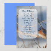 Winter Bluebird Art Vrijgezellenfeest Invite Kaart (Voorkant / Achterkant)