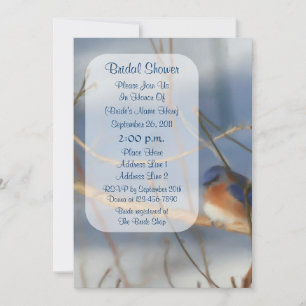 Winter Bluebird Art Vrijgezellenfeest Invite Kaart