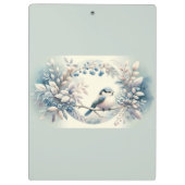 Winter Bluebird Berry Wreath Klembord (Achterkant)