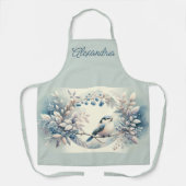 Winter Bluebird Berry Wreath Schort (Voorkant)