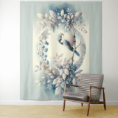 Winter Bluebird Berry Wreath Wandkleed (In situ)