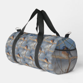 Winter Bluebird dierlijk patroon gepersonaliseerd Plunjezak
