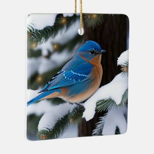 Winter Bluebird Keramisch Ornament (Rechts)