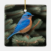 Winter Bluebird Keramisch Ornament (Achterkant)