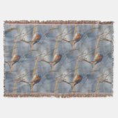 Winter Bluebird Natuur Art Pattern Deken (Voorkant)