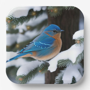 Winter Bluebird Papieren Bordje