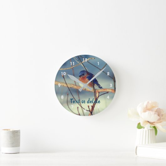 Winter Bluebird Personalized   Ronde Klok (Huis)