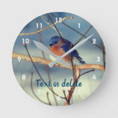 Winter Bluebird Personalized   Ronde Klok (Voorkant)