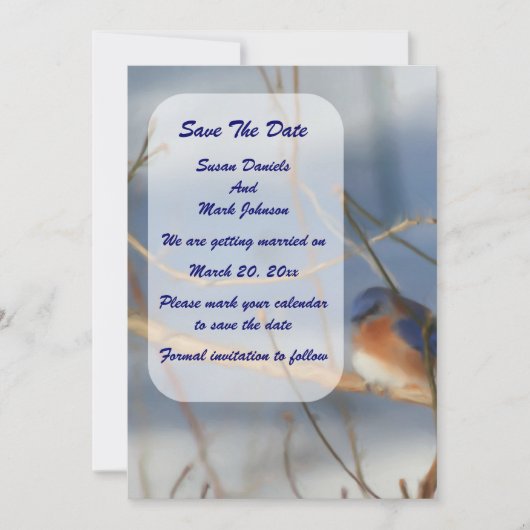 Winter Bluebird Wedding  Save The Date (Voorkant)