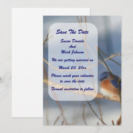 Winter Bluebird Wedding  Save The Date (Voorkant / Achterkant)