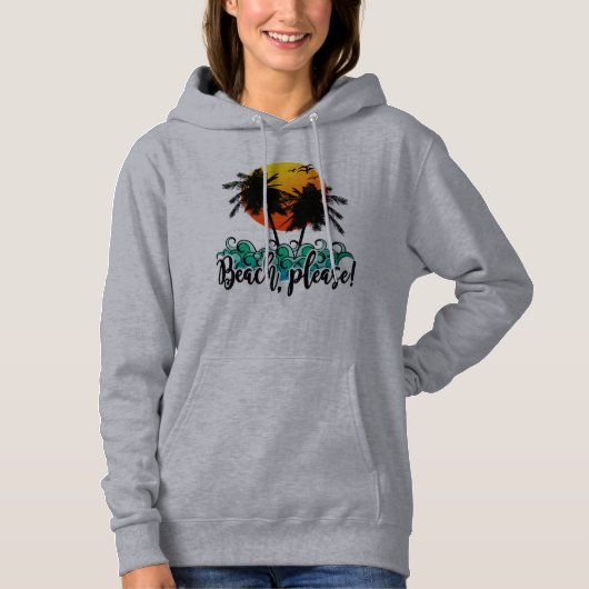 Winter Blues, Beach Please - Dreams of Summer Blue Hoodie (Voorkant)