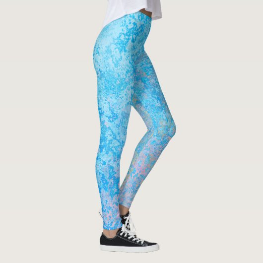 Winter Blues Bright Pastel Abstract Leggings (Rechts)