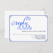 Winter Blues Calligraphy Wedding Reply Kaart (Voorkant / Achterkant)