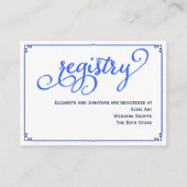 Winter Blues Kalligrafie Bruiloft Registry Kaart (Voorkant)