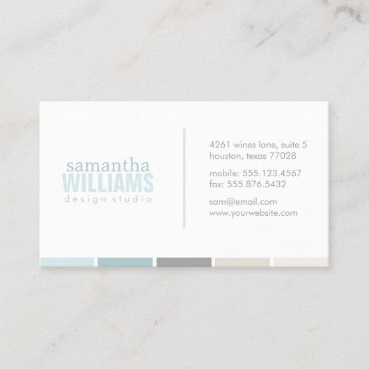 Winter Blues kleurenblokken Visitekaartje (Voorkant)