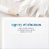 Winter Blues Lettering "Vrolijk Kerstfeest" Etiket (Insitu)