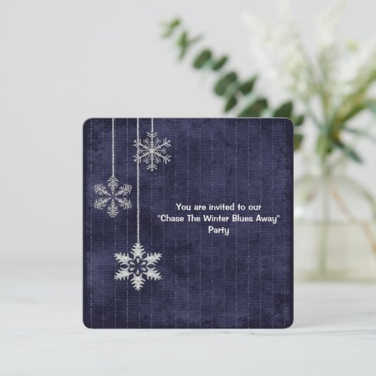 Winter Blues Party Kaart (Staand voorkant)