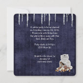 Winter Blues Party Kaart (Achterkant)