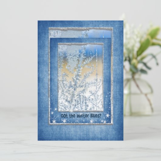 Winter Blues Party Kaart (Staand voorkant)