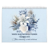 Winter Blues Waterverf Bloemen 20xx Kalender (Hoes)