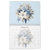 Winter Blues Waterverf Bloemen 20xx Kalender (Jan 2026)