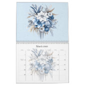 Winter Blues Waterverf Bloemen 20xx Kalender (Mar 2026)