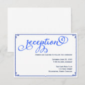 Winter Blues Wedding Reception — Kaart details (Voorkant / Achterkant)