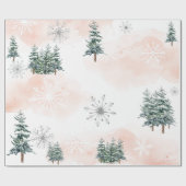 Winter Blush Baby shower Wrapping Paper Cadeaupapier (Vlak)