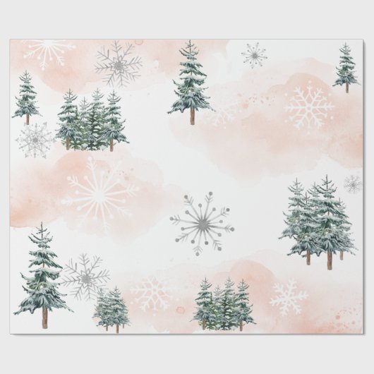 Winter Blush Baby shower Wrapping Paper Cadeaupapier (Vlak)